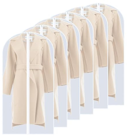 QH7 Copriabiti Antipolvere, Custodia Porta Abiti, Copriabiti Antipolvere Trasparenti, PEVA Lavabile Buste per Abiti, Copertura Vestiti con Cerniera, Custodie Copri Abiti per Smoking, Cappotti