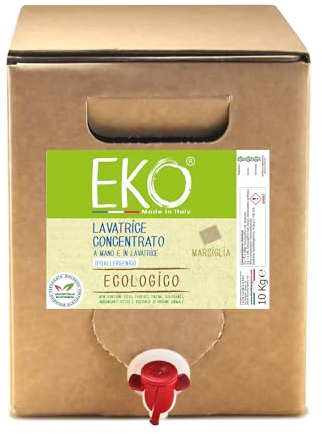 Eko Detersivo Lavatrice liquido alla Spina 10Kg, Profumo Marsiglia - Bag in Box - Ecologico Concentrato
