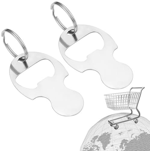 RabbFit 2 Stück Einkaufswagen-Token, Auto-Schlüsselanhänger, Einkaufswagen, Einkaufswagen-Schlüsselanhänger, Flaschenöffner Schlüsselanhänger, Einkaufswagen-Schlüsselanhänge