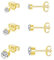 SNORSO Ohrringe Silber 925 Stecker mit Zirkonia, Hypoallergen 925 Sterling Silber Ohrstecker für Damen Mädchen, 2/3/4mm Gold Rund Klein Schlafen Knorpel Ohrstecker mit Geschenk Box