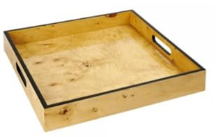 Lambert Royce - Bandeja cuadrada de madera de raíz, 40 x 40 x 5,7 cm