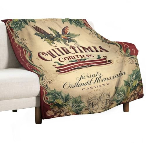 DELIBEST Weihnachtsbaumdecke, Fleece-Flanell, gemütliche Überwurfdecken, atmungsaktiv, leicht, warm, Weihnachtsdecke für Couch, Bett, Sofa, alle Jahreszeiten, 101,6 x 127 cm