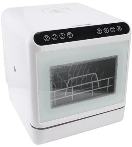 Tragbare Mini-Geschirrspüler, Kompakte Auslaufsichere 72 Stunden Trocknungsspüle Geschirrspüler mit Mehrere Modi, 6 Sätze, mit Doppelsprühen an der Spitze, für Küche, Büro, Wohnung (EU)