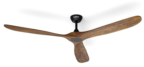 KLARSTEIN Ventilatore da Soffitto Senza Luce Smart, 178 cm, Silenzioso, 6 velocità, Telecomando, App e Controllo Vocale, Funzione Estate/Inverno, Efficienza Energetica, Installazione Facile, Noce