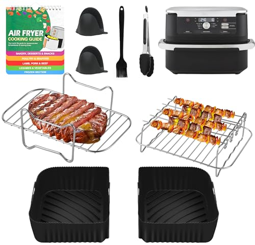 Hivio Airfryer Zubehör Set für Ninja Foodi Flexdrawer 10,4 l Heißluftfritteuse Af500de, 9 STÜCK Großes Af500de Zubehör Heißluftfritteuse