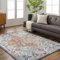 Livabliss Asmara Vintage groß 140x200 cm - Wohnzimmer, Esszimmer, Schlafzimmer, Boho Stil mit buntem Muster in Blau und Orange