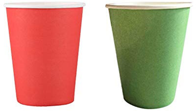Yopeissn Lot de 40 gobelets en carton (255 ml) - Couleurs unies unies - Pour anniversaire, traiteur - 20 pièces et 20 rouges