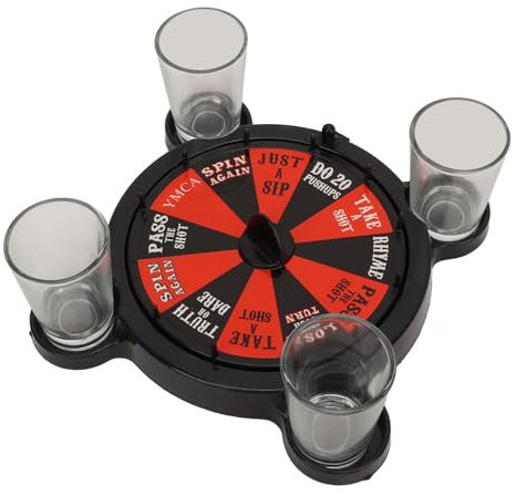PerGar Trink-Roulette-Set, Schnapsglas-Roulette-Trinkspiel-Set, Trinkspiel-Spaß-Roulette-Spiel-Set, Roulette-Rad-Set für Erwachsene, Trinkspiel, für Party, Bar, Club, Erwachsene zu Hause