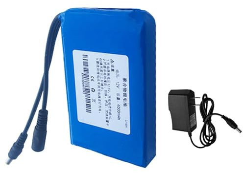 HJGHY DC 12V Lithium Ion Rechargeable Battery 12V 4Ah 5Ah 6Ah 7Ah 9Ah 12Ah Portable Lithium Polymer Battery for 12 Volt Power Supply with Charger,12V,12Ah
