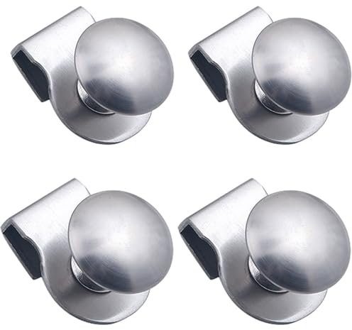 Glastürgriff, 4 Stück, Edelstahl, Schranktürgriffe, ohne Bohren, Türclips, Hardware, Ersatzzubehör für Möbel, Schubladen, Vitrinen (3–5 mm dickes Glas)
