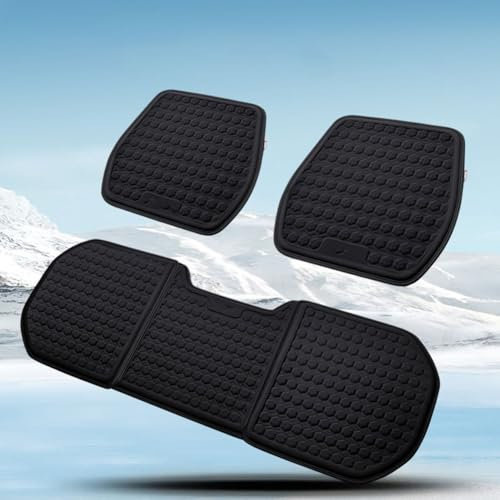 EIZOFKWM Car Cold Gel Seat Cushion For VW Golf 5 Mk5 2004-2012, Cooling Breathable Chair Pad Pads Non-Slip Office Chair Car Wheelchair Mat Accessories, Black/three piece seat cushion