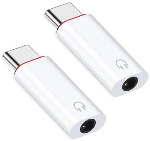 2 Stück USB C Auf Klinke Adapter - Kopfhöreranschluss 3.5mm Aux Für iPhone 15/15 Pro, Samsung S24/S23, Huawei P40/Mate 50