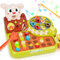Aragallant Juguetes Montessori Niños, 4 en 1 Juguetes Educativos con Música, Juguetes de Martillo, Juego de Pesca, Cosecha de Rábanos, Regalo para Niños