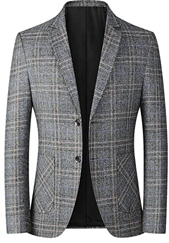 Beokeuioe Regular Fit Tweed British Blazer Vintage Anzugjacke für Männer Sakko Herren Sportlich Hochzeit Smokings Business Freizeit Anzug Jacken Winter Sakkojacke Einfarbig Mantel
