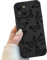 Black Butterfly Phone Case for iPhone 13, Black Cute Butterfly Pattern for Women Girls, Soft TPU Slim Profile Shockproof Protective Phone Case for iPhone 13