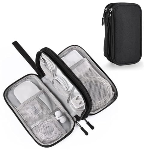IKOPFLN Borsa per cavi, borsa per dispositivi elettronici, borsa per disco rigido, custodia, borsa per cavi da viaggio universale, custodia per cavi portatile