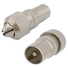 2-teiliger TV-Antennenanschluss-Adapter RF-Koaxialkabel-Metallantennenstecker