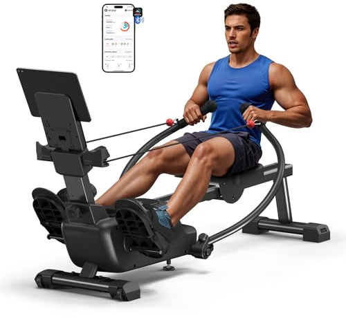MERACH Sculls Rowing Machines for Home, Magnetic Rowing Machine with 16-Level, Simulate Real Row, Ultra-Quiet Rower, MERACH App and 1000+ Champion Coaching Course & Games