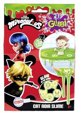 Simba Glibbi Miraculous Slime, 2-Fach Sortiert, es Wird nur EIN Artikel geliefert, verwandle Wasser in Schleim, auflösen und ablassen, 5 Glow in the Dark Element, 150g, ab 3 Jahren