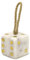 White Marble Dice Shaped Doorstop | Novelty Chunky Cube Marble Dice Door Stop | Indoor Weighted Door Stopper for Floor - 1.5kg