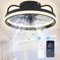 Eznaobo Ventilateurs de plafond 33/50 cm avec éclairage et télécommande, 6 vitesses, variateur d'intensité, application intelligente, éclairage silencieux et moderne pour salon,chambre (Noir, 33cm)