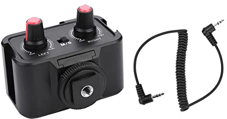 Kamera-Mikrofon-Audio-Mixer, WS-V2 2 Kanal Universal Microfon DSLR-Kameras Audio Mixer Adapter Audio-Adapter-Mixer mit 3,5-mm-Eingängen für DSLR-Kameras