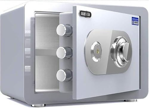 Tresorschrank, Haushaltssafe, kleine Aufbewahrungsbox mit mechanischem Zahlenschloss, bohrsicherer Stahlschlossriegel, Keine Batterie erforderlich. Wandtresore OF(Size:30cm,Color:Silber)