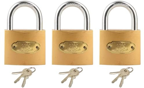 MeiyiZheng Paquete de 3 candados de latón de 20 mm con 9 llaves, cerraduras de seguridad pequeñas para equipaje, taquillas y cajas de herramientas (3 + 9 llaves)