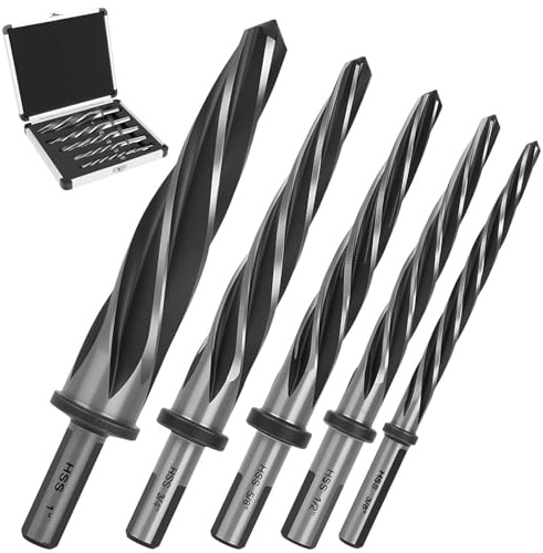 5 Piece M2 HSS Taper Chucking Reamer Set, 1, 3/4, 5/8, 1/2, 3/8