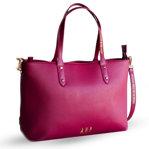 Agatha Ruiz de la Prada – Rosa Shopper-Tasche aus geprägtem veganem Leder mit vertikalem Streifeneffekt