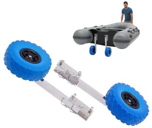 TCICOP Heckräder Edelstahl Slipräder Schlauchboot Bootstrailer Zubehör, Sliprollen für Bootstrailer 40cm Maximale Belastung 150 kg Kurbelstütze, Geeignet für Yachten, Schlauchboote