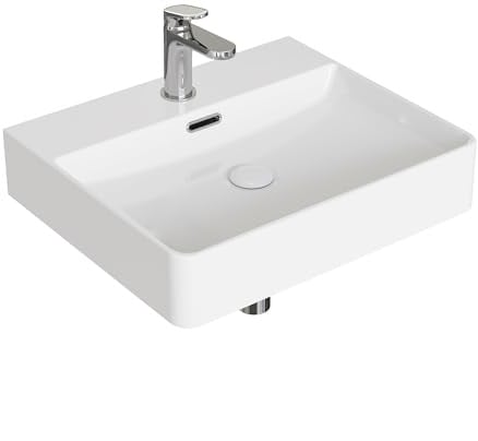 HOROW Waschbecken Badezimmer 50 cm, Modernes Aufsatzwaschbecken