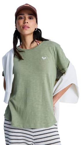 Roxy Oceanwave T-Shirt, Kurzarm, regulär, EMBY, Damen, Grün, S