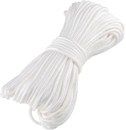 30m x 4mm White Nylon Braided Picture Hanging Cord, Heavy Duty String for Frames Mirrors Paintings, Multi-Function Rope for Blinds Umbrellas Camping DIY