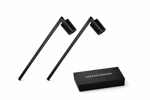 Generisch Kerzenlöscher aus Edelstahl Schwarz – Rauchfreies Löschen von Kerzen – Elegantes Kerzenzubehör (2, Rechteckig)