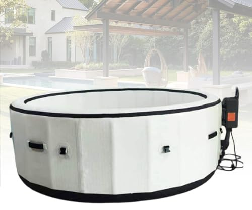 Thermal Cover Inflatable Hot Tub, 2-6 Person Portable Spa with Temperature adjustment for Long-Lasting Warmth in Outdoor Gardens with One-Click Inflation and Independent Mat(206 * 71 cm)