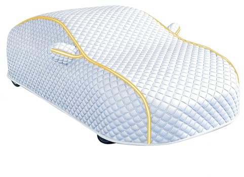 Housse de Protection Voiture Anti-grêle pour Peugeot 206 CC 2000-2007 Extra-épaisse 5 Couches,Bache Voiture Exterieur Tous Temps Imperméable Anti-UV Anti-Neige,Sangles Coupe-Vent,Silver