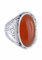 mantraroma Ring Damen Silber 925 Karneol Edelstein orange ausgefallen verspielt