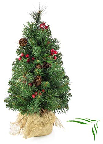 artplants.de Mini Albero di Natale BUKAREST, Decorato, 75 Rami, 45cm, Ø 25cm