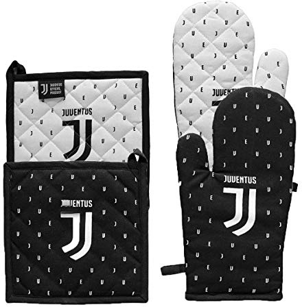 hermet Juventus 52601002131 Set Barbecue, Cotone, Nero, 18 x 30 x 1 cm
