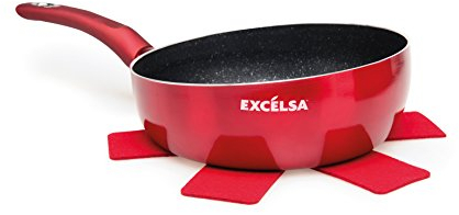 Excelsa Phoenix Padella Saltapasta Antiaderente, Diametro 26 cm, Alluminio Forgiato