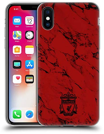 Head Case Designs Officially Licensed Liverpool Football Club Red Marble Crest & Liverbird Patterns 1 Gel Case [Military Grade Protection] Compatible With Apple iPhone X/iPhone XS