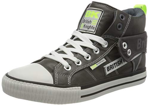 British Knights Herren ROCO Tag Sneaker, Dk Grey Neon Yellow, 44 EU