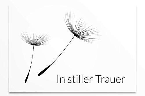 Friendly Fox Kondolenzkarten mit Umschlag, 12 Trauerkarten mit UmschlagPusteblume Samen, Beileidskarten für Todesfall, Anteilnahme Karte Beileid