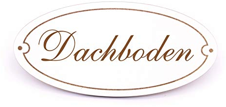 Dekolando Schild Türschild Oval - Dachboden - selbstklebend Hinweisschild Dekoschild 15x7cm