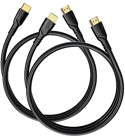 Jorenca 8K 4K HDMI Cable 2m 2 Pack (HDMI 2.0,18Gbps) Ultra High Speed Gold Plated Connectors,Ethernet Audio Return,Video 4K,FullHD1080p 3D Compatible with Xbox Arc PS3 PS4 PS9 PC HDTV