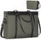 KTMOUW Shopper Damen Groß 15.6 Zoll Wasserdicht Handtasche Laptoptasche Business Schule Laptop Umhängetasche mit USB-Ladeanschluss Dunkelgrau