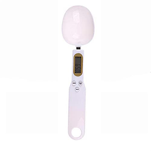 Cucchiai di misurazione Digital. Lcd. Misuratori cucchiai 500 g / 0.1g cucina caffè zucchero grammo scala cucchiaio cucchiaio elettronico cucchiaio di peso scala accessori (Color : White)