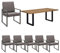 OUTLIV. Sydney Gartenmöbelset 7-TLG. aus Teak/Aluminium, Tisch 200x100 cm, Moderne Sitzgruppe für Ihren Außenbereich
