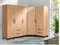 Marmex Garderobe Set Arti 3 Flurgarderoben Set Kleiderstange Schrank Kinderzimmer Schlafzimmerschrank Eckschrank Regalsystem Kleiderschrank Schubladen Kleiderschrank Holz auf Beinen 155x242 cm